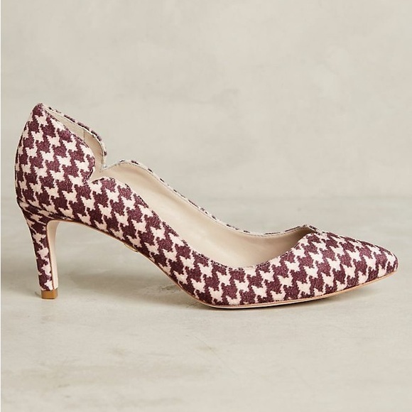 Anthropologie guillhermina houndstooth pumps 9 - Picture 1 of 5